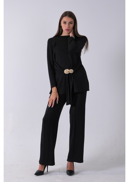 Siyah Altın Toka Detaylı Pantolonlu Takım 4577282.01 modelleri