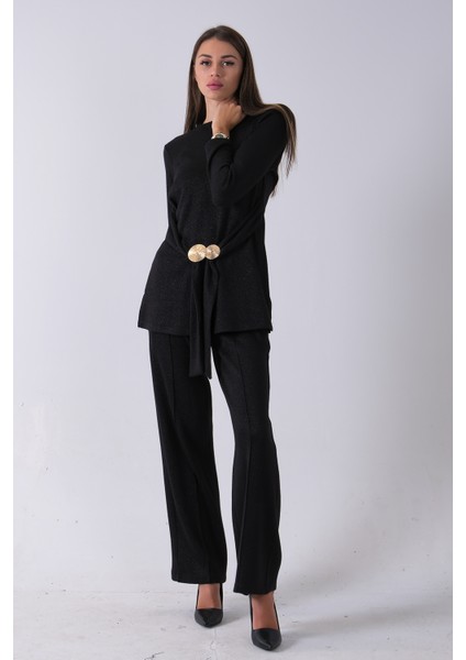 Siyah Altın Toka Detaylı Pantolonlu Takım 4577282.01 fırsatları
