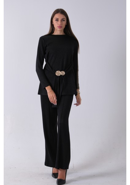 Siyah Altın Toka Detaylı Pantolonlu Takım 4577282.01 indirimleri