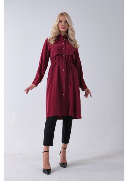 Bordo Önü Aller Detaylı Bağcıklı Modal Tunik 31050762.04 fiyatları