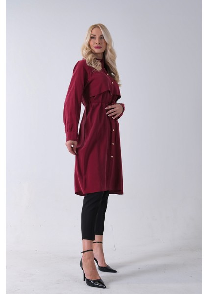 Bordo Önü Aller Detaylı Bağcıklı Modal Tunik 31050762.04 modelleri