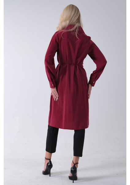 Bordo Önü Aller Detaylı Bağcıklı Modal Tunik 31050762.04