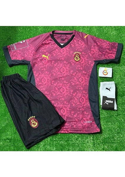 5-Yıldızlı Galatâsarây./ Leroy Sane ./2026 Alternatif Bordo Forması 4lü Set Şampiyonlar Ligi (Patch) modelleri