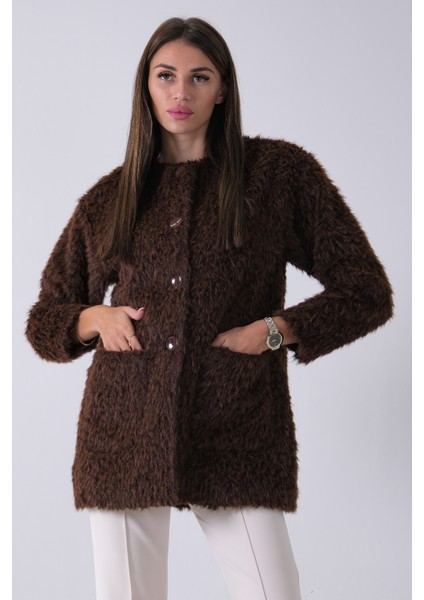 Kahve Önü 4 Düğme Kapamalı Çift Cepli Kuşaklı Kap 940140187.05 fiyatları