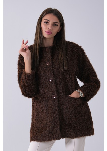 Kahve Önü 4 Düğme Kapamalı Çift Cepli Kuşaklı Kap 940140187.05 fırsatları