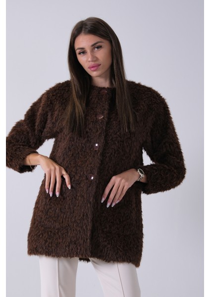 Kahve Önü 4 Düğme Kapamalı Çift Cepli Kuşaklı Kap 940140187.05 indirimleri