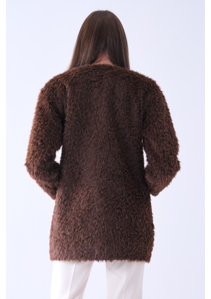 Kahve Önü 4 Düğme Kapamalı Çift Cepli Kuşaklı Kap 940140187.05