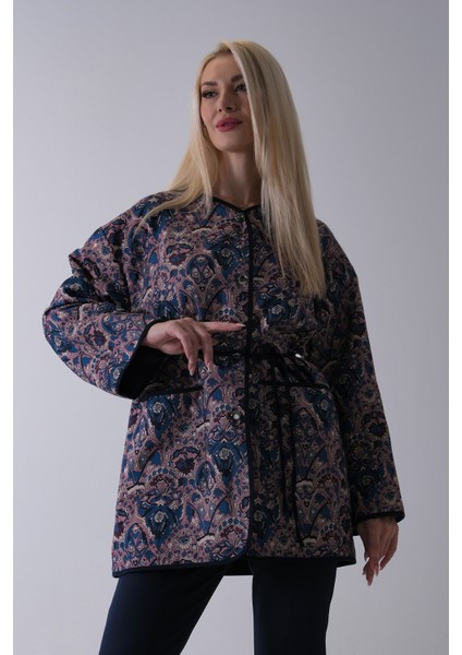 Lacivert Astarlı Biye Detaylı Cepli Kapitone Ceket 31050766.02 modelleri