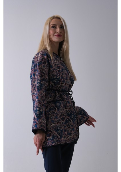 Lacivert Astarlı Biye Detaylı Cepli Kapitone Ceket 31050766.02 indirimleri