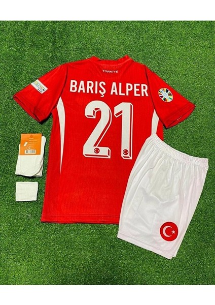 Türkiye Euro 2024 Barış Alper Yılmaz Çocuk Forması 4'lü Set (Euro 2024 Patch) Red fiyatları