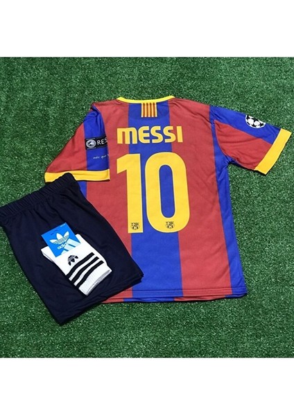 Barcelona 2011 Şampiyonlar Ligi Finali Lionel Messi Çocuk Forması Şort Çorap 4'lü Set