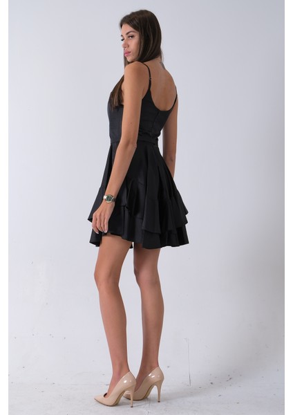Siyah Ip Askılı Bel Kemer Bağlamalı Mini Boy Abiye 0802004.01 indirimleri