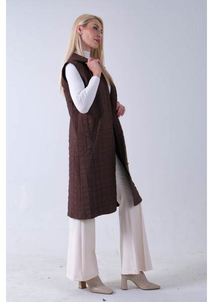 Kahve Zincir Detaylı Fleto Cepli Kapitone Yelek 31070195.05 modelleri