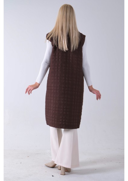 Kahve Zincir Detaylı Fleto Cepli Kapitone Yelek 31070195.05 fırsatları