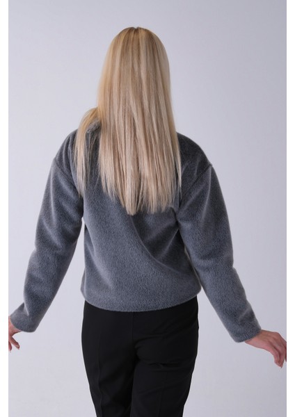 Gri Omuz Fiyonk Detaylı Düğme Kapamalı Kaşe Ceket 41630060.06 indirimleri