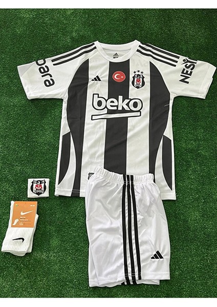 Beşiktaş\\ Rafa*silva. 4'lü Set Siyah Beyaz 2025 Çocuk Forma Şort Çorap Bileklik Hediyeli fiyatları