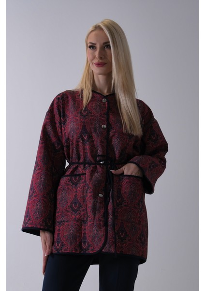 Bordo Astarlı Biye Detaylı Cepli Kapitone Ceket 31050766.04 fiyatları