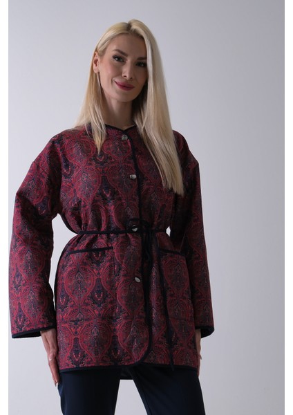 Bordo Astarlı Biye Detaylı Cepli Kapitone Ceket 31050766.04 modelleri