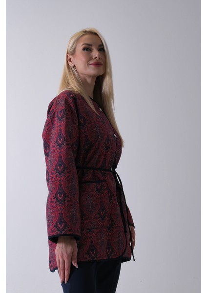 Bordo Astarlı Biye Detaylı Cepli Kapitone Ceket 31050766.04 fırsatları