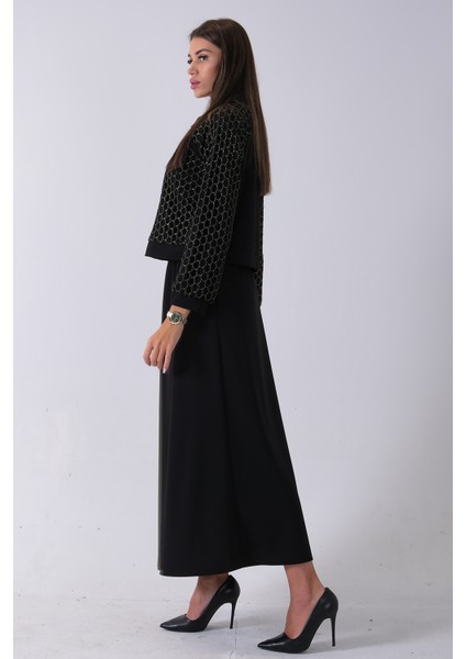 Siyah Sarı Petek Motifli Etekli Takım 4577253.01 fırsatları