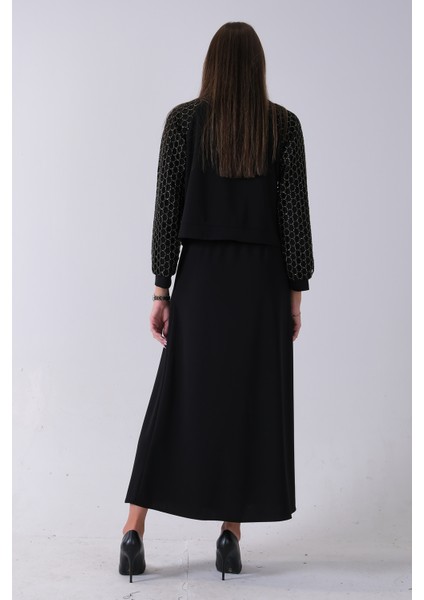 Siyah Sarı Petek Motifli Etekli Takım 4577253.01 indirimleri