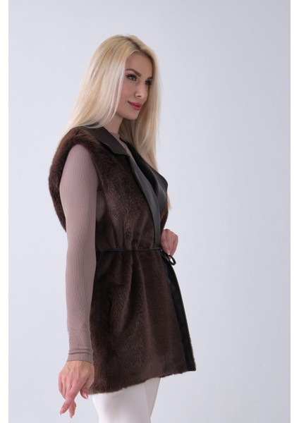 Kahve Deri Yakalı Yandan Cepli Yelek 4579030.05 fırsatları
