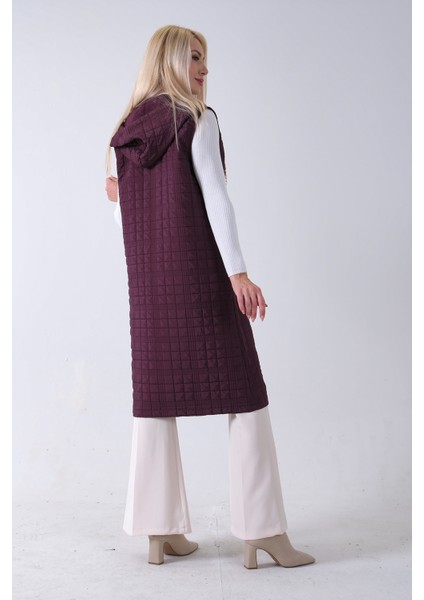 Mürdüm Zincir Detaylı Fleto Cepli Kapitone Yelek 31070195.21