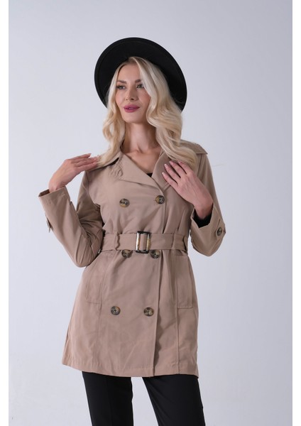 Vizon Bilek ve Omuz Apolet Detaylı Kemerli Düğme Kapamalı Trenç 4200829.34 indirimleri