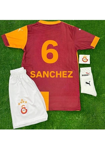 Galatasaray 2025/26 5 Yıldızlı Sanchez Iç Saha Forması Çocuk 4lü Set modelleri