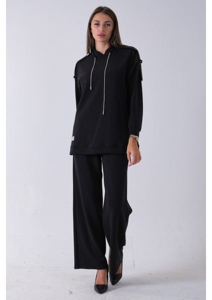 Siyah Omuz Apolet Detaylı Yakası Ipli Tunik Pantolonlu Takım 4577281.01 fırsatları