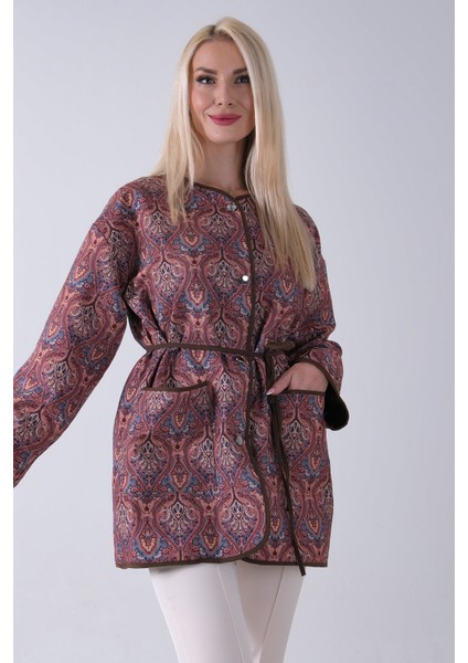 Kahve Astarlı Biye Detaylı Cepli Kapitone Ceket 31050766.05 fiyatları