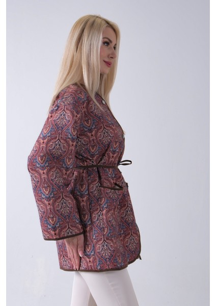 Kahve Astarlı Biye Detaylı Cepli Kapitone Ceket 31050766.05 fırsatları