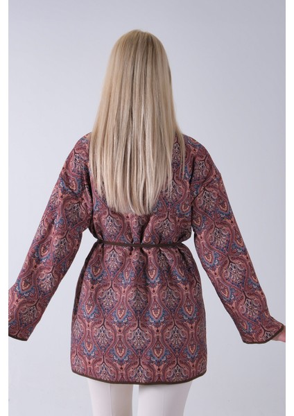 Kahve Astarlı Biye Detaylı Cepli Kapitone Ceket 31050766.05 indirimleri