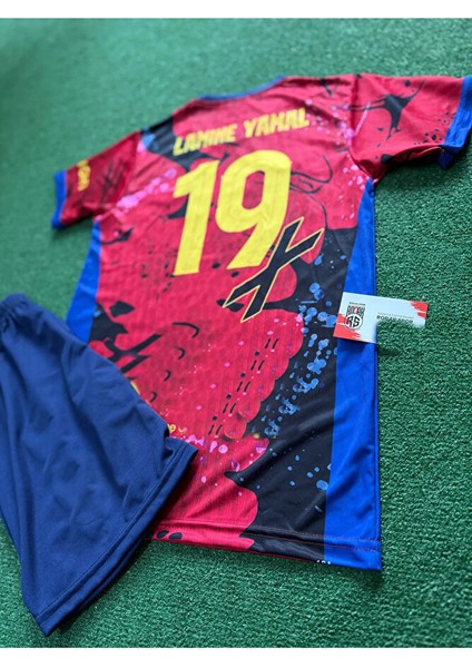 Lamine Yamal 19 Şortlu Çocuk Özel Tasarım Forması Şort Çorap Bileklik Hediyeli fiyatları