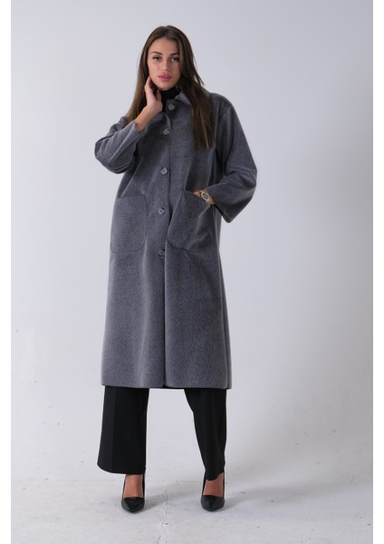 Gri Bebe Yaka Çift Cepli Kaban 31050686.06 modelleri