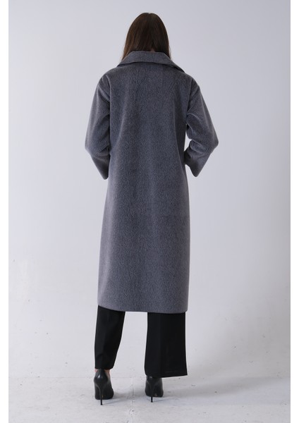 Gri Bebe Yaka Çift Cepli Kaban 31050686.06