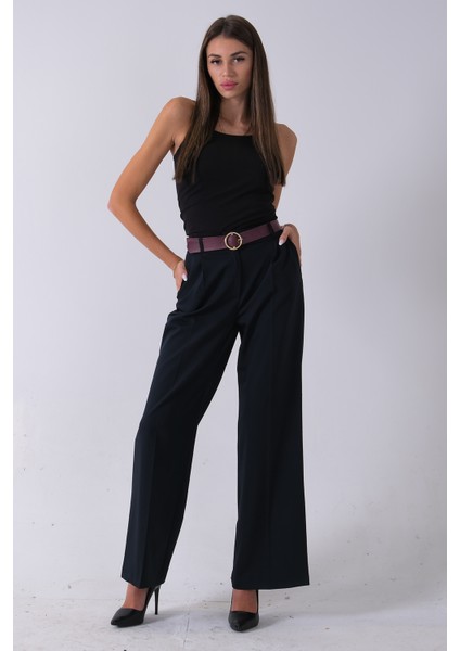 Lacivert Kemerli Cepli Bol Paça Pantolon 03030190.02 fiyatları