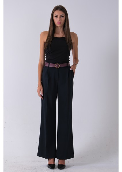 Lacivert Kemerli Cepli Bol Paça Pantolon 03030190.02 modelleri