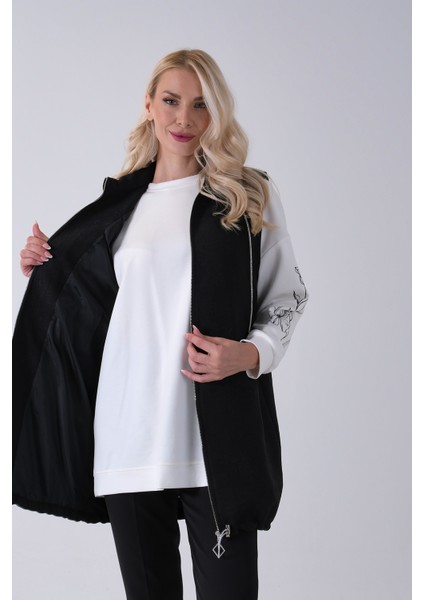 Siyah Tunik Kolu Çiçek Desenli Yelekli 2'li Takım 940120274.01 modelleri