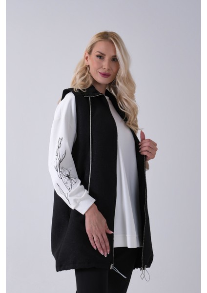 Siyah Tunik Kolu Çiçek Desenli Yelekli 2'li Takım 940120274.01 fırsatları