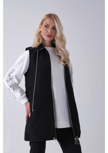 Siyah Tunik Kolu Çiçek Desenli Yelekli 2'li Takım 940120274.01 indirimleri