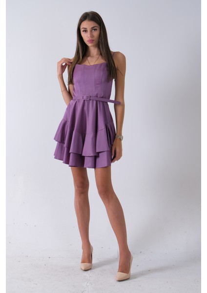 Lavanta Ip Askılı Bel Kemer Bağlamalı Mini Boy Abiye 0802004.333 fiyatları