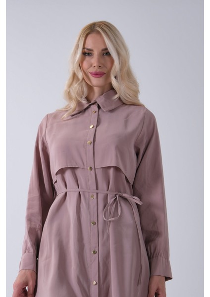 Vizon Önü Aller Detaylı Bağcıklı Modal Tunik 31050762.34