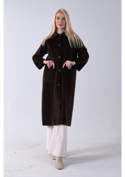 Kahve Bebe Yaka Çift Cepli Kaban 31050686.05