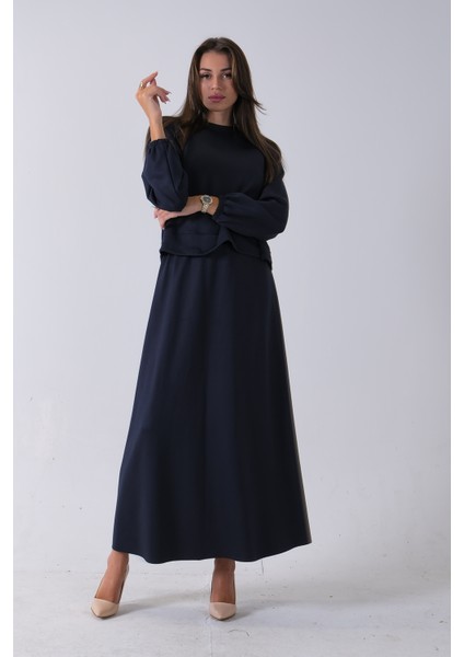 Lacivert Önü Yarasakol Etekli Takım 31040702.02 modelleri