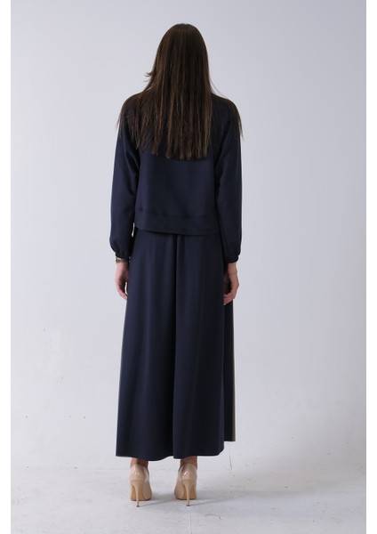 Lacivert Önü Yarasakol Etekli Takım 31040702.02