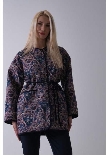 Lacivert Astarlı Biye Detaylı Cepli Kapitone Ceket 31050766.02 fırsatları