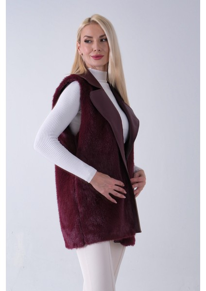 Bordo Deri Yakalı Yandan Cepli Yelek 4579030.04 indirimleri