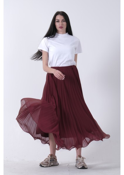 Bordo Astarlı Piliseli Etek 4594046.04 fırsatları