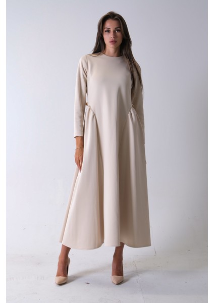 Taş Bisiklet Yaka Scuba Tesettür Elbise 4593445.50